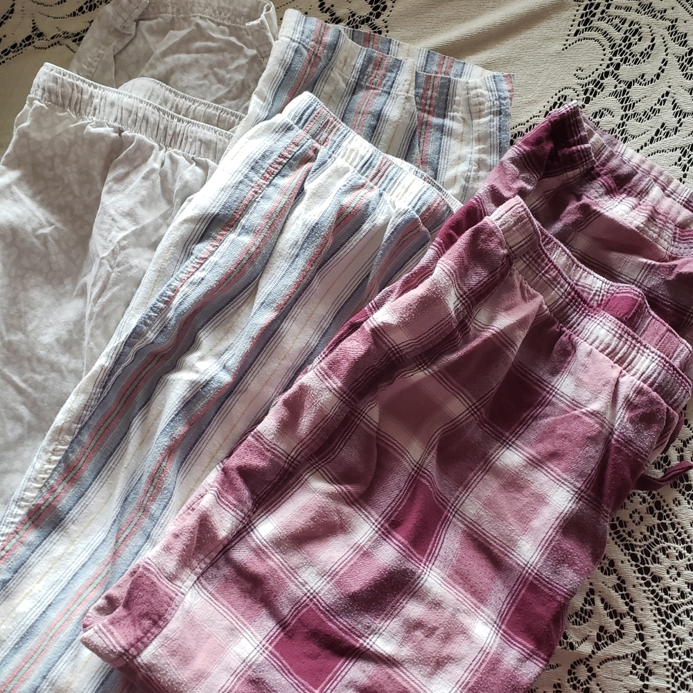 Bundle of three eddie bauer women's stines sleepwear pants tall large TL